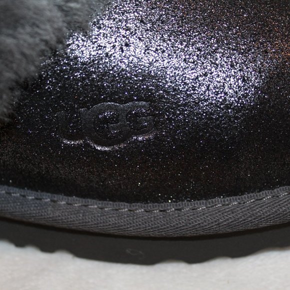 NIB UGG METALLIC GRAY SHEARLING LINED SLIDE SLIPPERS 6 7 8 - Picture 4 of 8